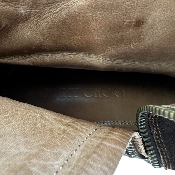 Jimmy Choo Bryant Patent and Suede Dgrad Chelsea Boots Soft Suede Boot Shoe - Picture 14 of 16